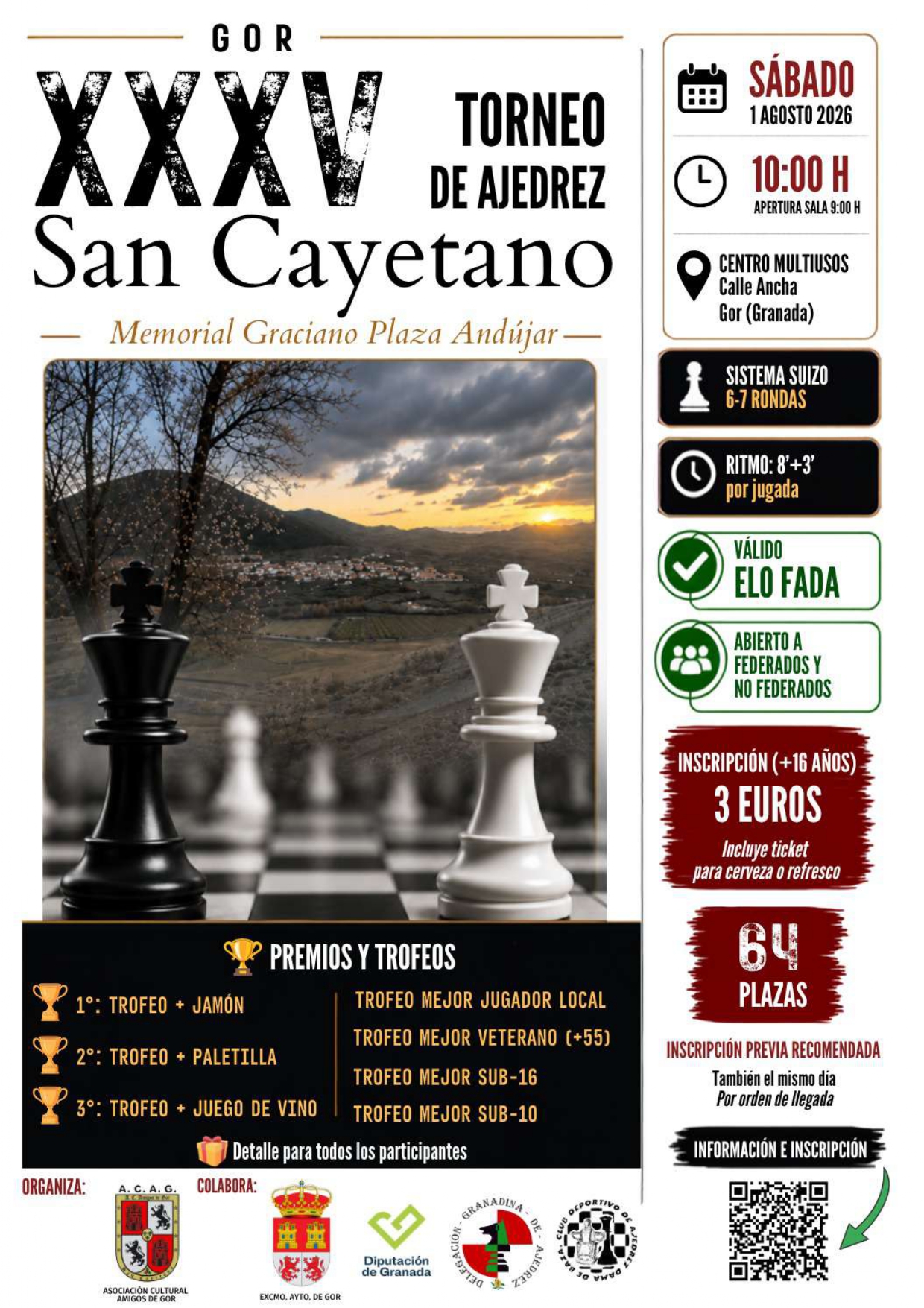 XXXVI Torneo Ajedrez GOR San Cayetano. Memorial Graciano Plaza