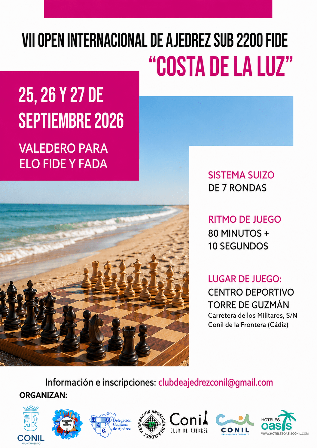 VII Open Internacional de Ajedrez Sub 2200 FIDE Costa de la Luz 2026