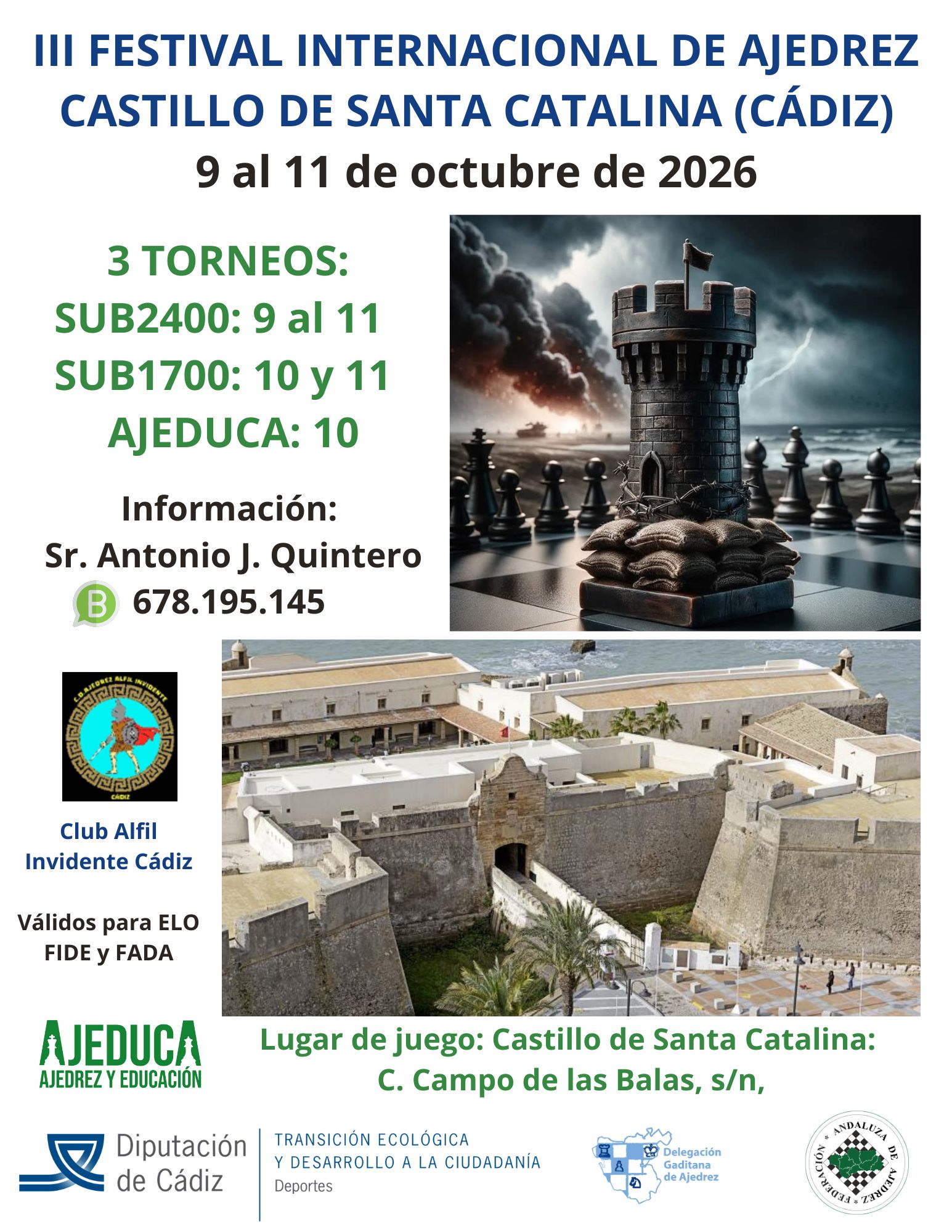 III Open Sub2400 FIDE “Castillo Santa Catalina” Cádiz