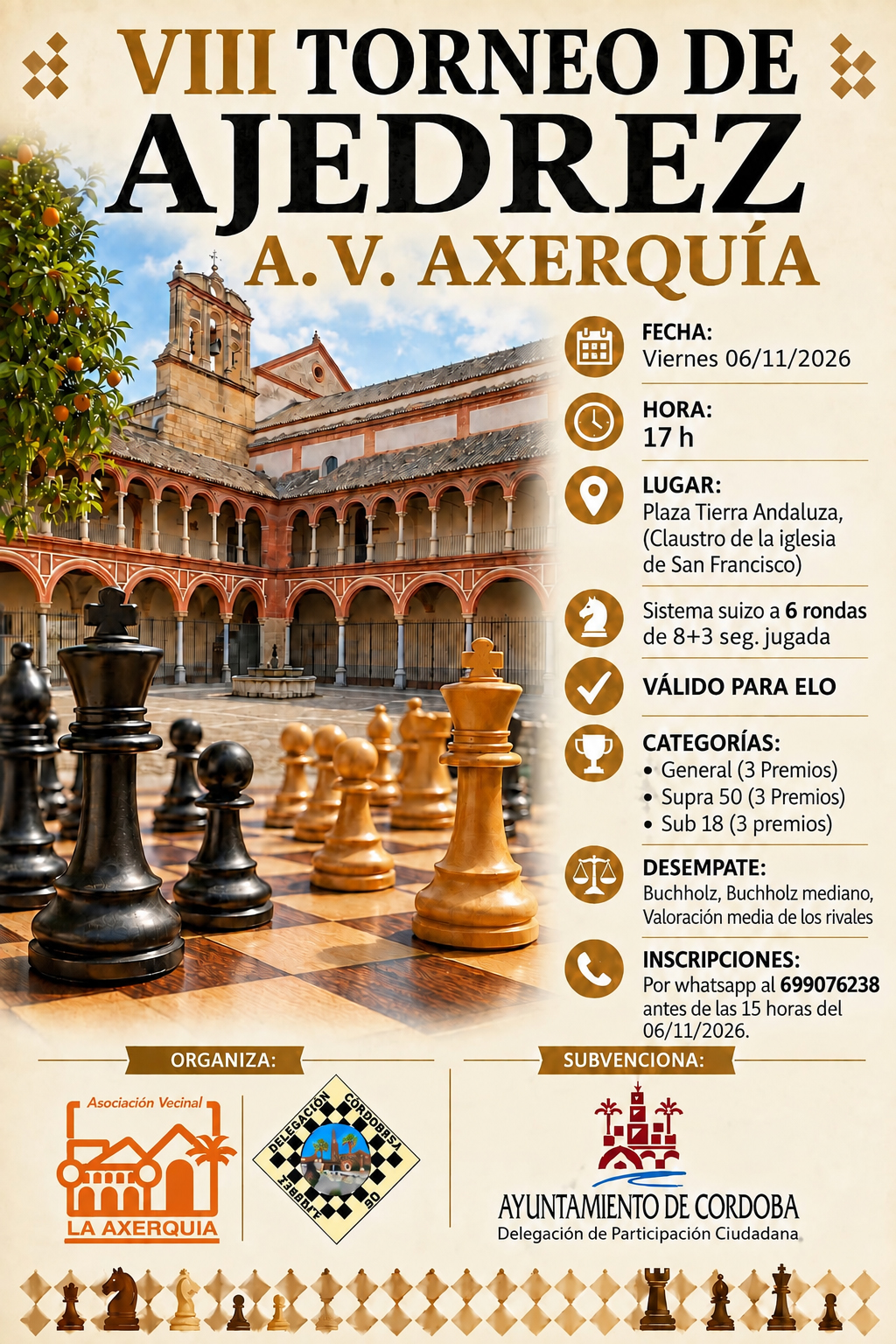 VIII TORNEO DE AJEDREZ AXERQUIA 2026