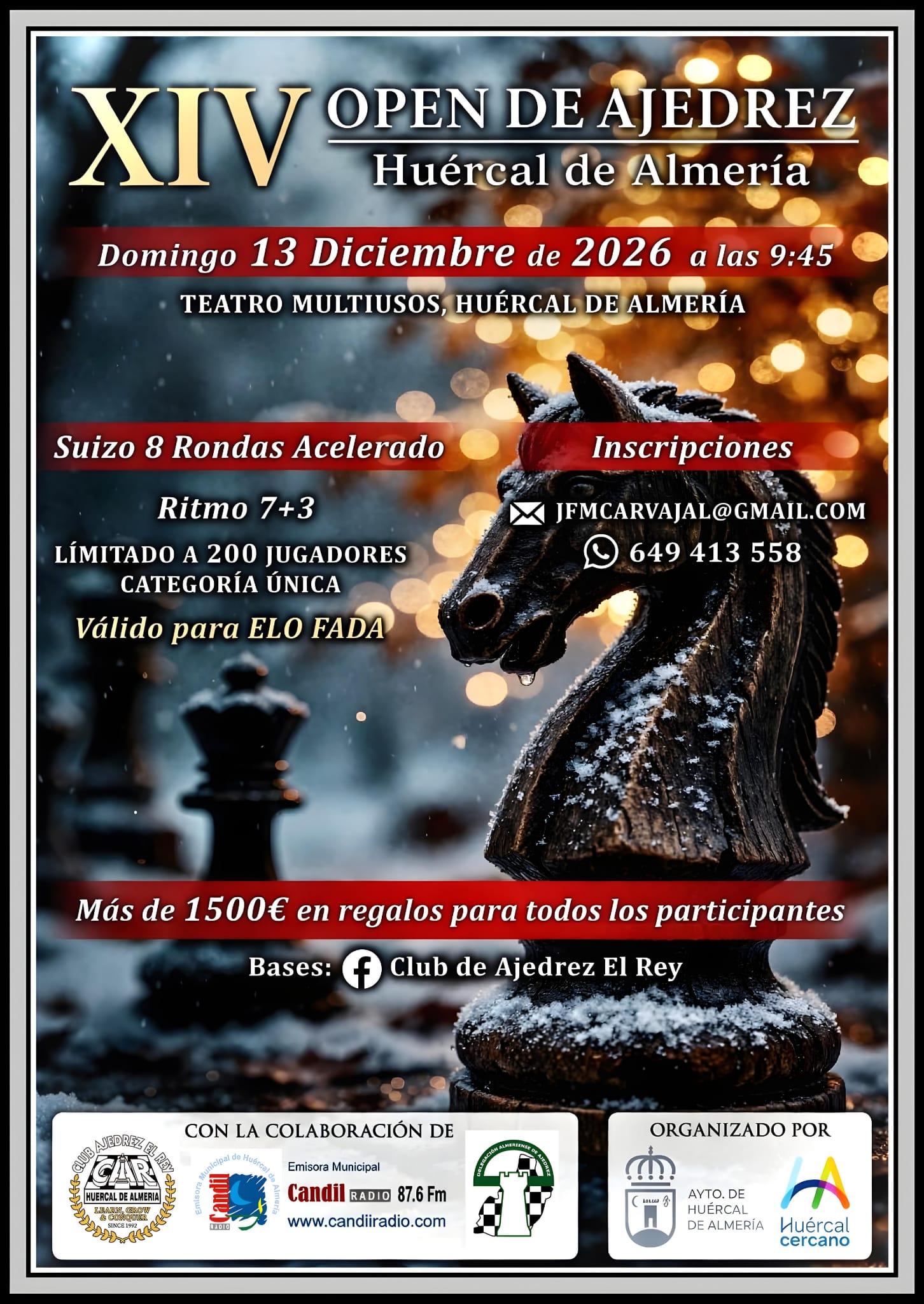XIV Open de Ajedrez NAVIDAD 2026 HUÉRCAL DE ALMERÍA